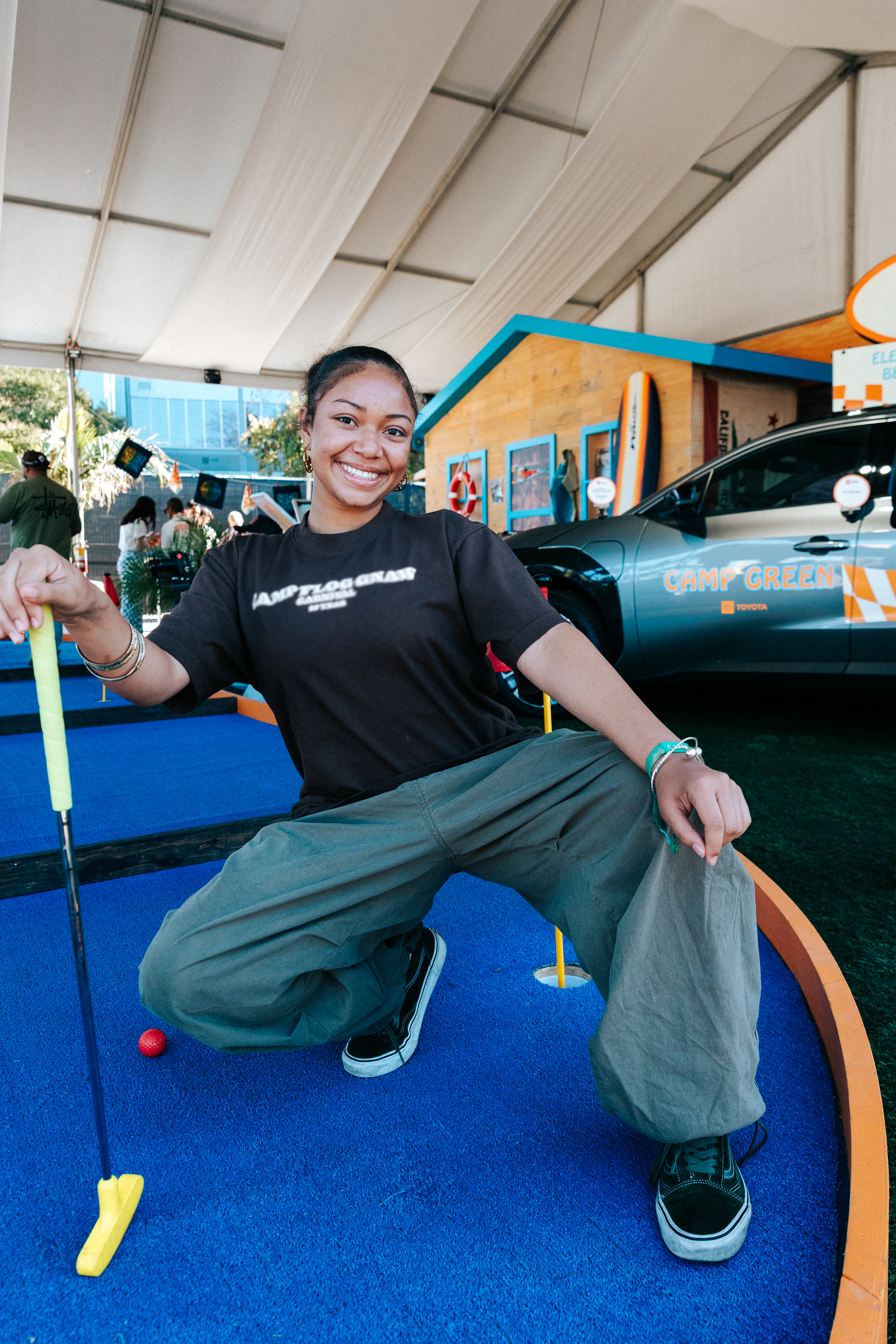 Toyota Prius Camp Green mini-golf hole design