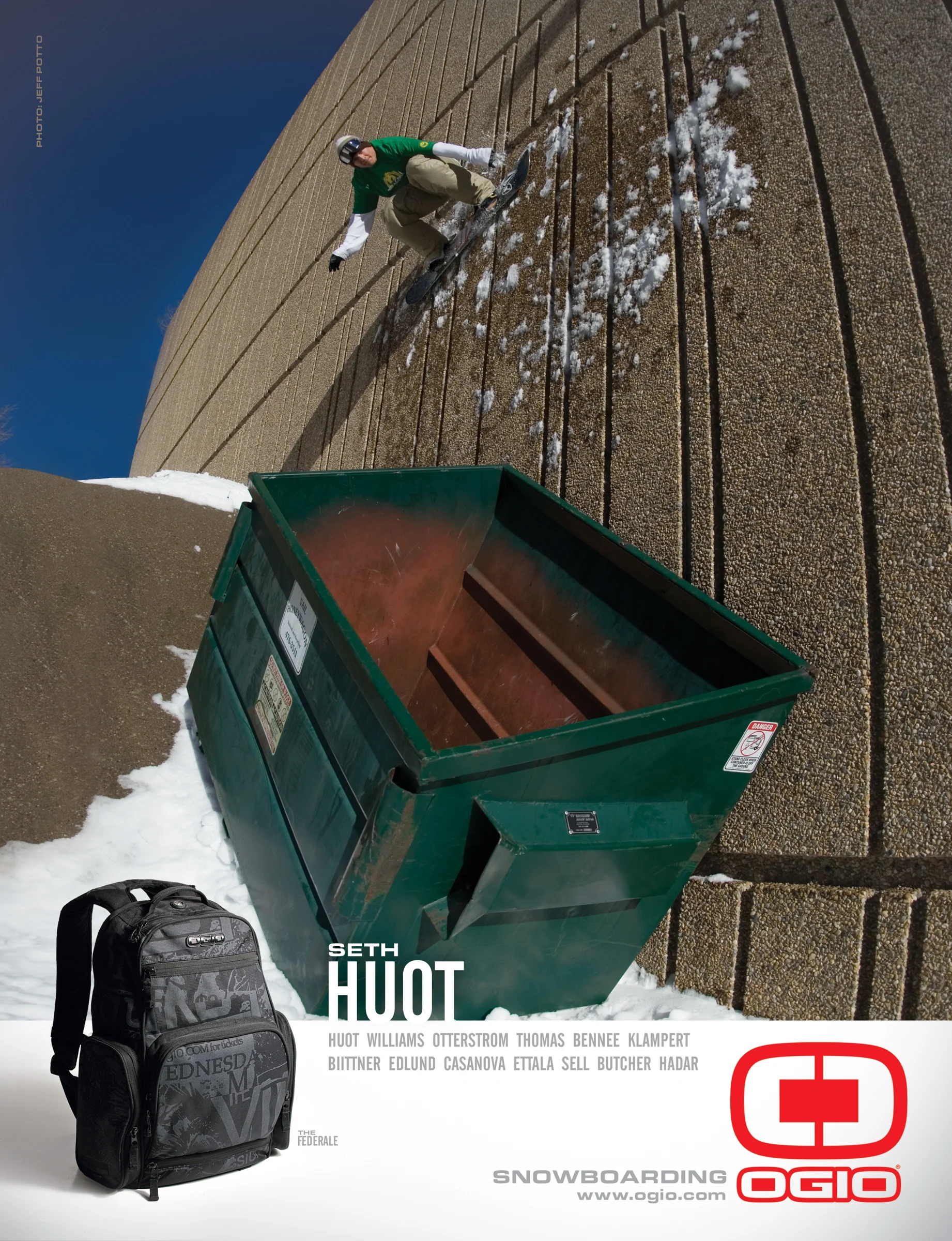 OGIO Seth Huot snowboarding print advertisement