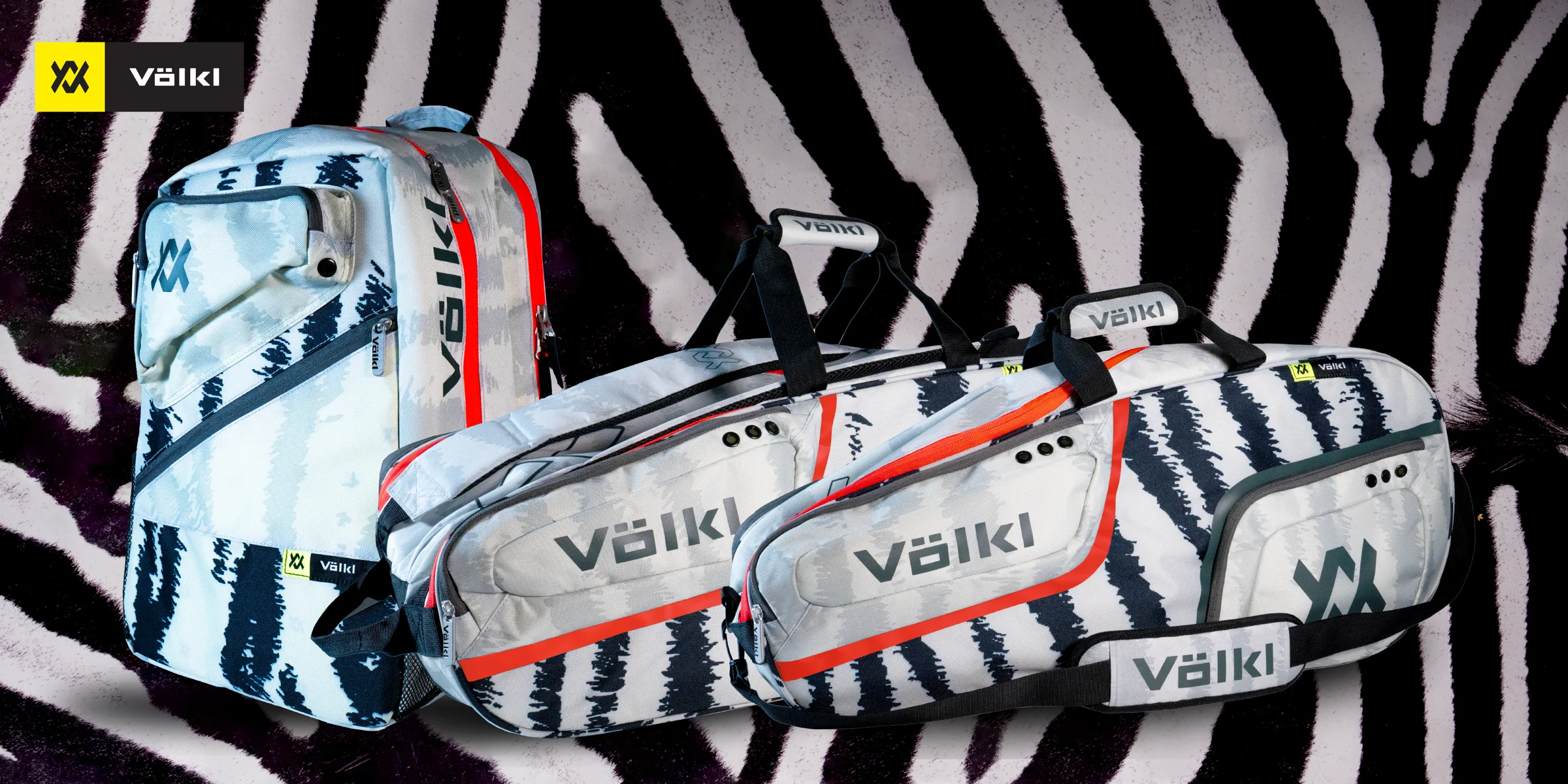 Völkl Zebra and Ghost White bag collection dealer campaign layout